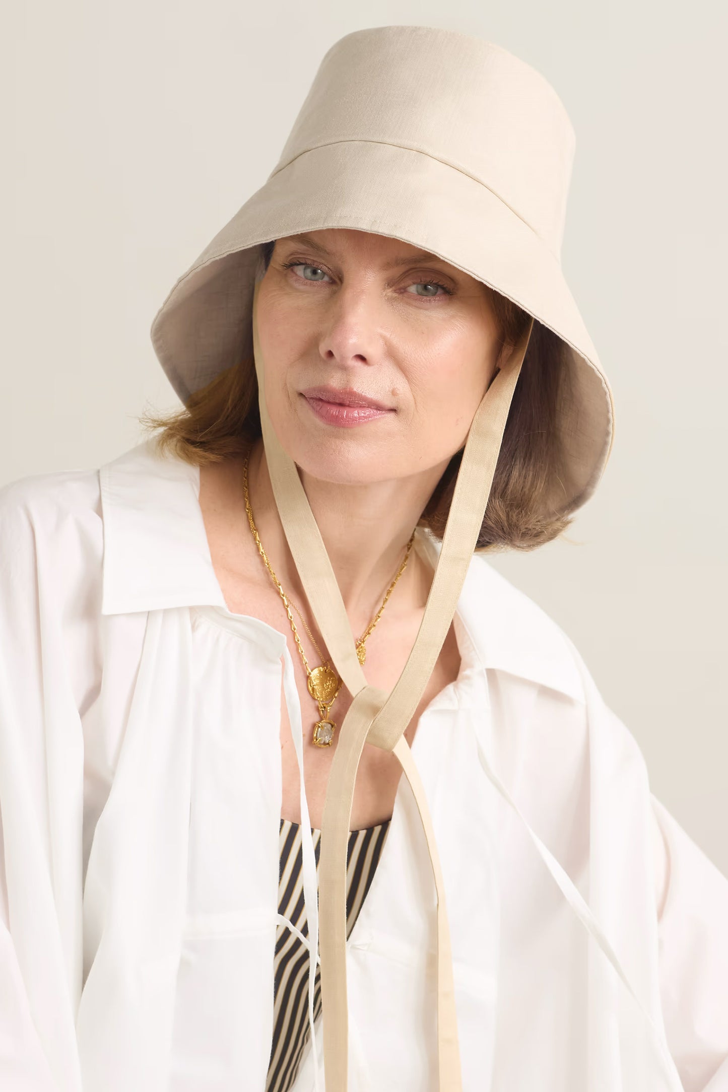 Ally Asymmetric Linen Bucket Hat
