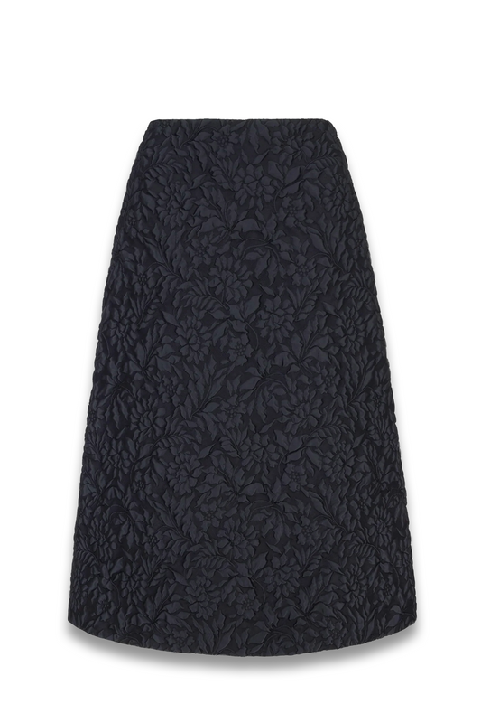 Anais Skirt In Black Embossed Jacquard