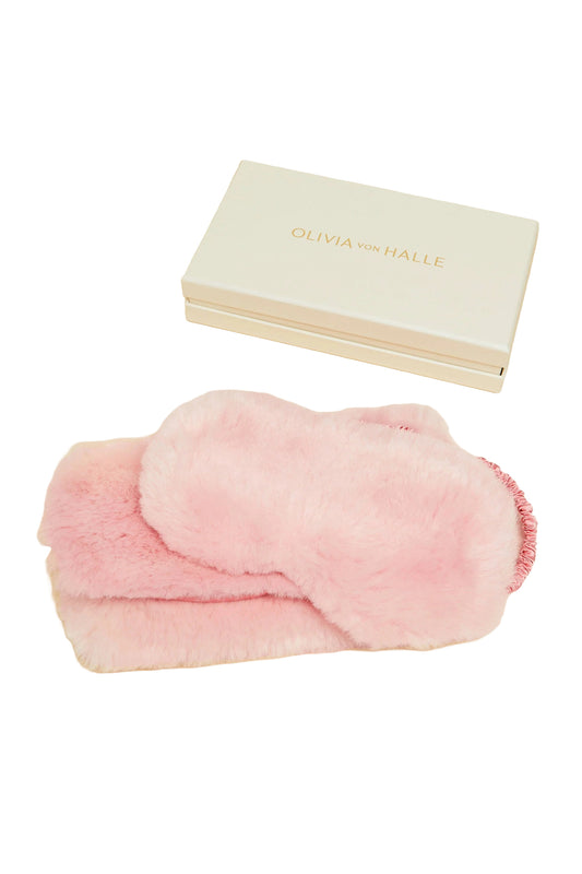 Audrey Pink Faux Fur Eye Mask