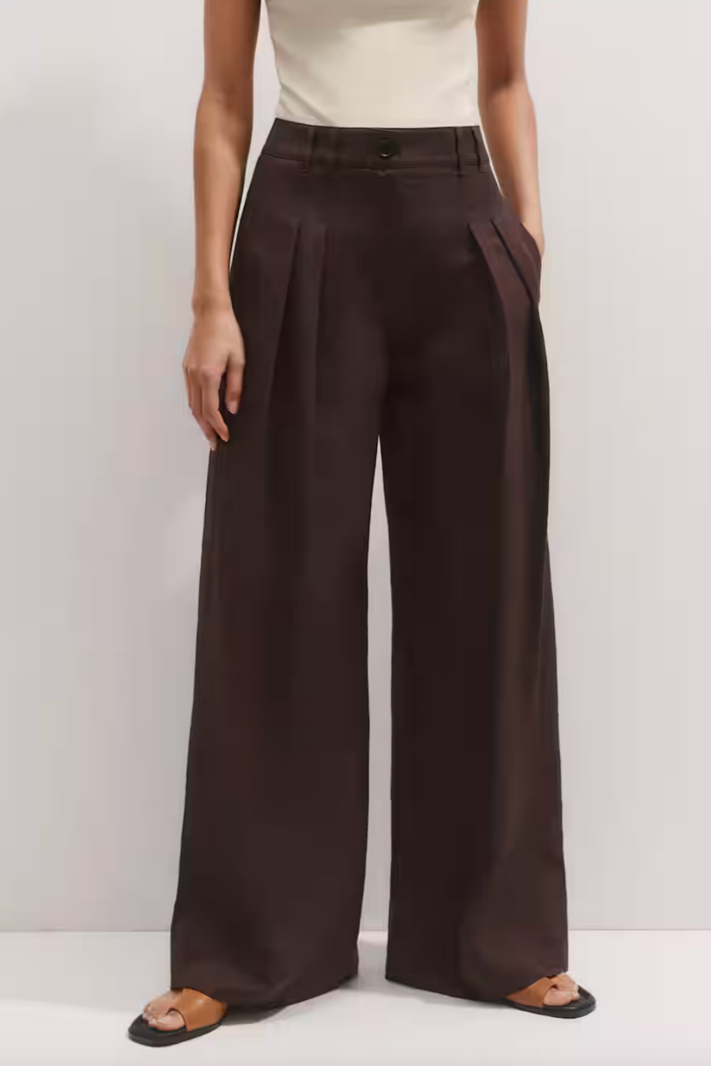 Wide-Leg Pleat Pant
