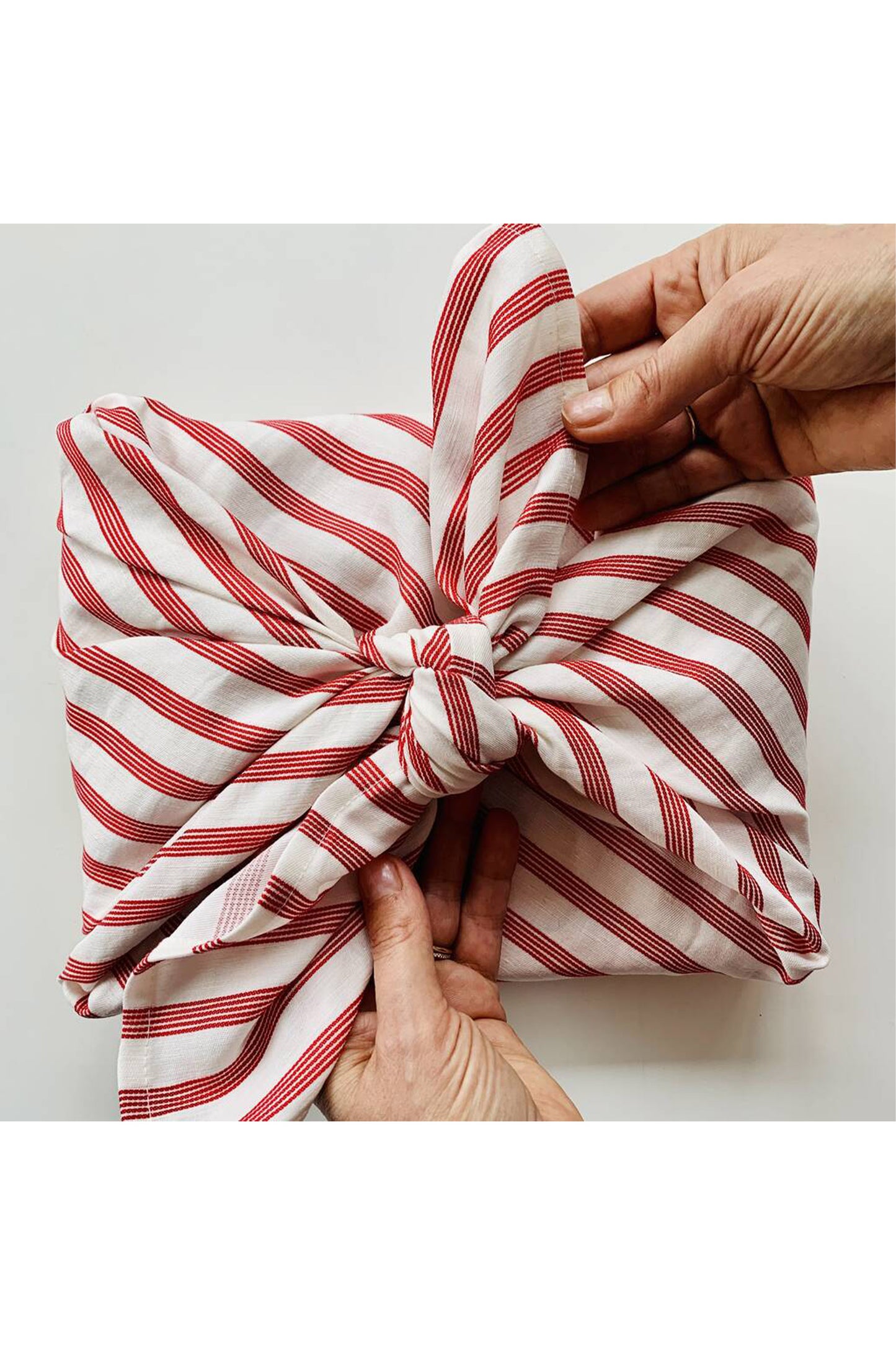 Candy Cane Luxury Reusable Fabric Wrapping In Large
