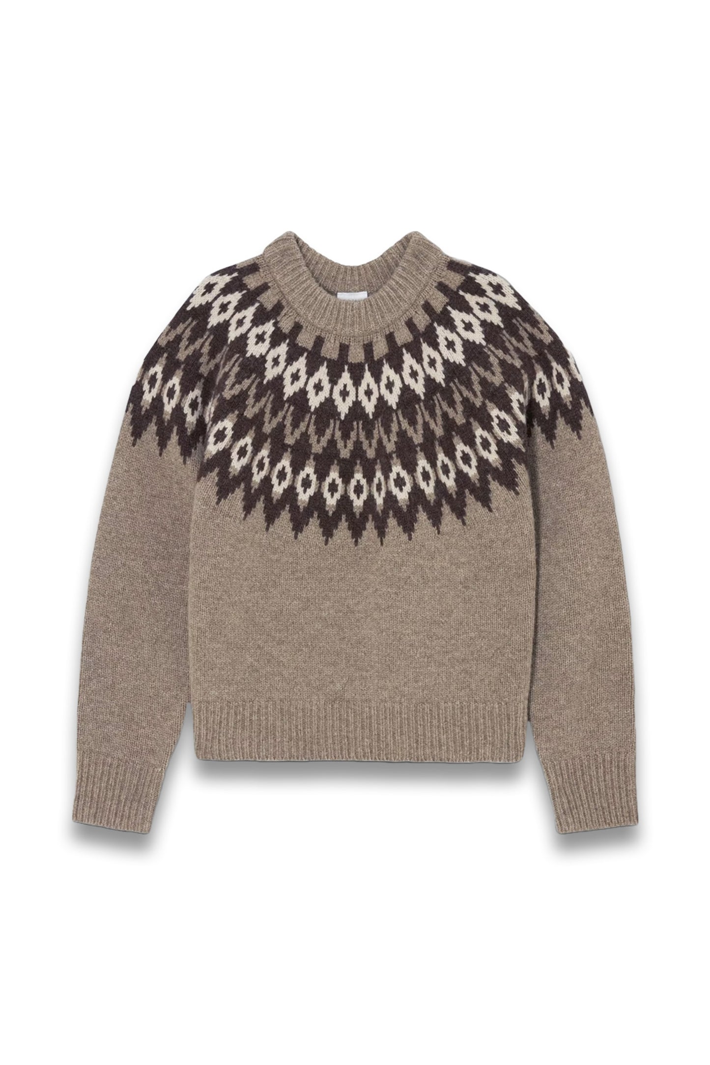 Fair Isle Wool Blend Knit Jumper, Natural/Multi
