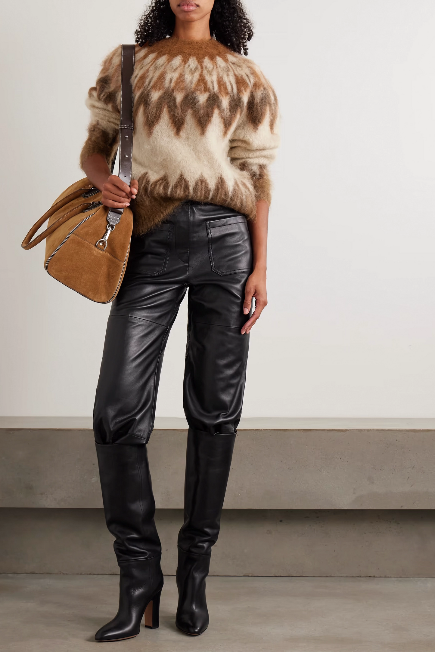 Natania brushed Fair Isle intarsia-knit sweater
