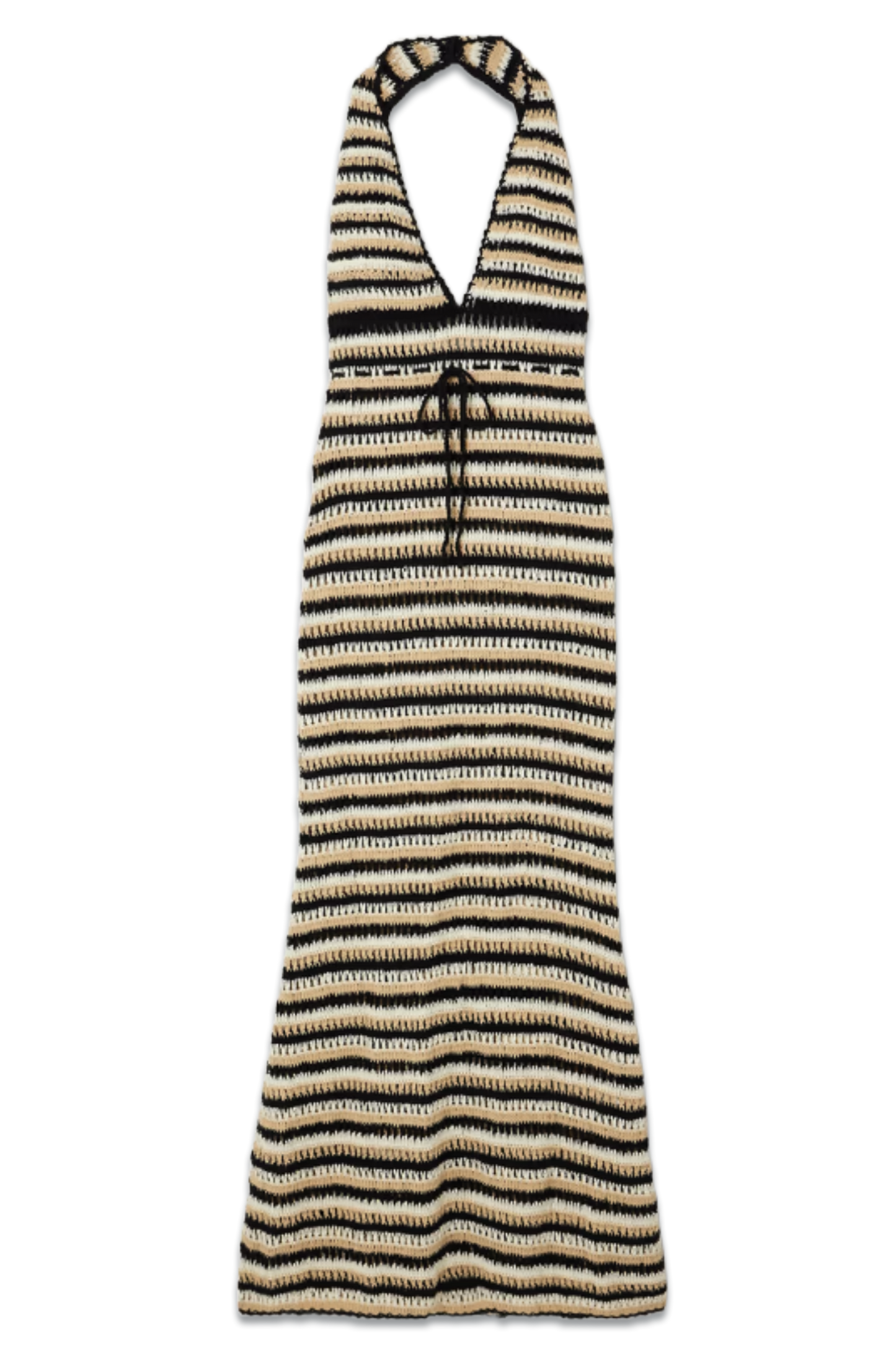 + NET SUSTAIN Torcello Striped Crocheted Cotton Maxi Dress