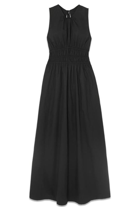 Jean Open-back Gathered Cotton-poplin Midi Dress