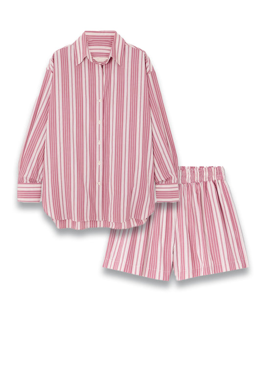 Capri Shirt and Elva Shorts in Striped Cotton
