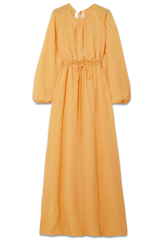 Rosalie Tie-Detailed Crinkled Linen-Blend Gauze Maxi Dress