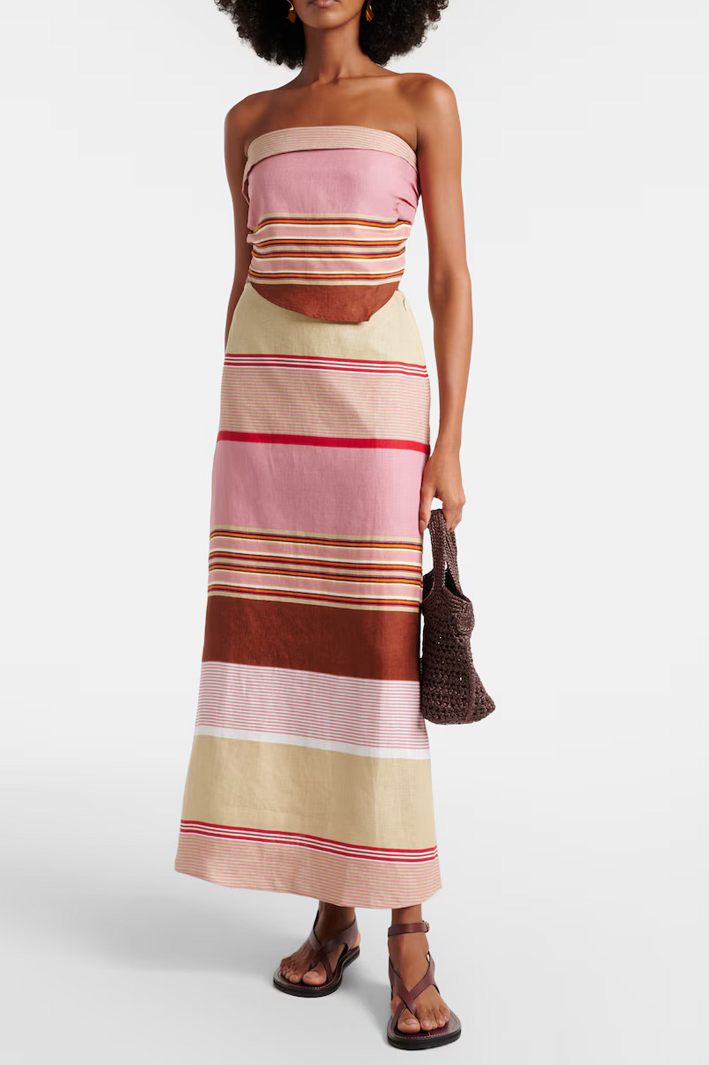 Ebbe Striped Linen Top and Martina Striped Linen Maxi Skirt