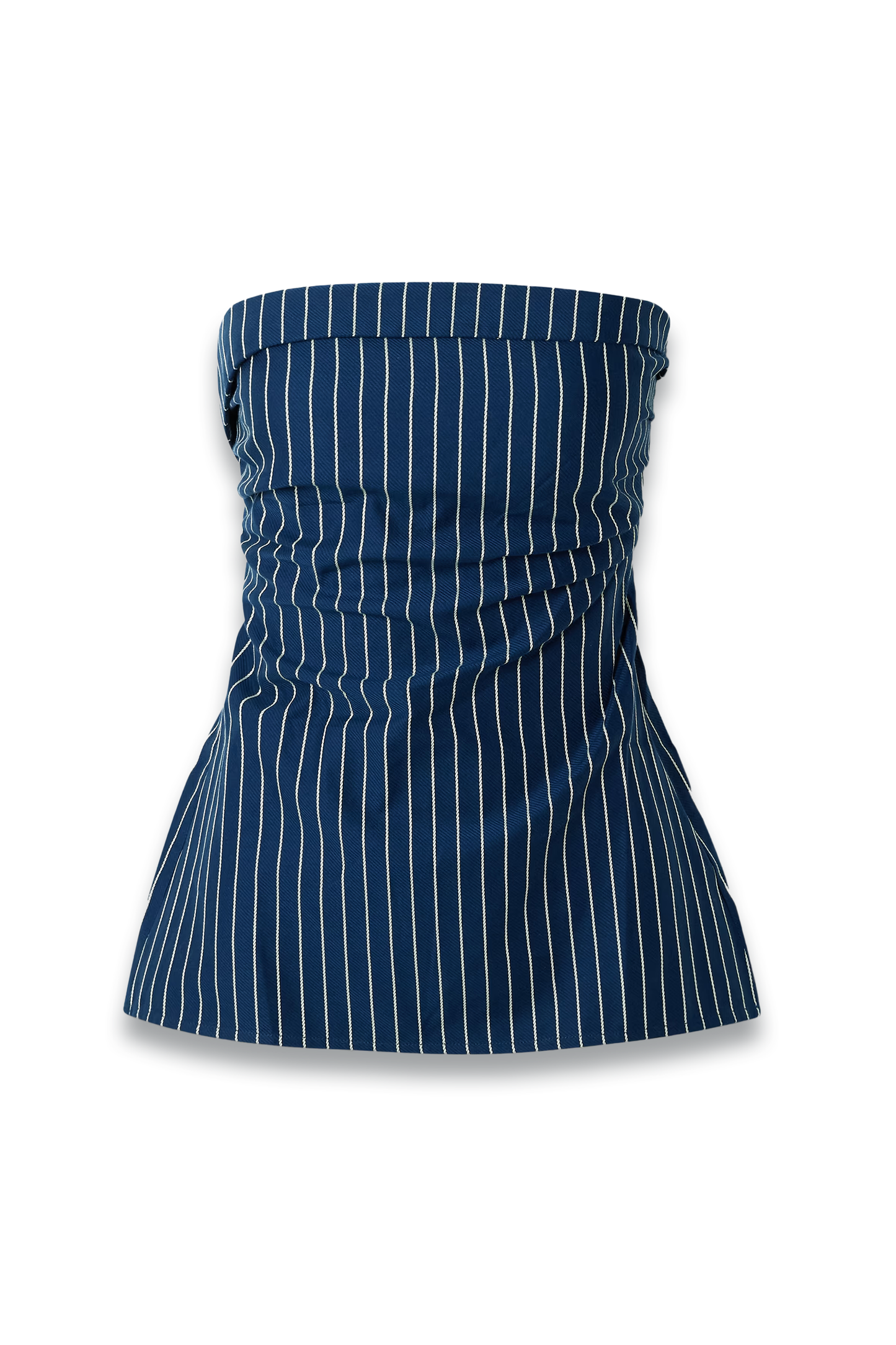 Britta Striped Gathered Cotton-Twill Top