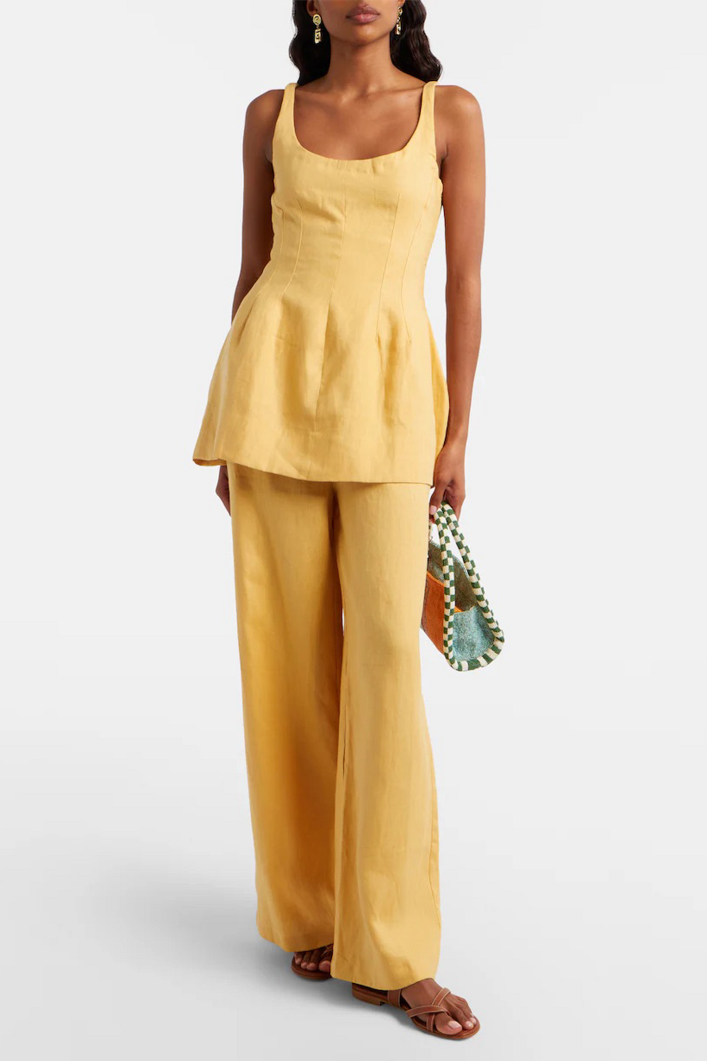 Syna Linen Wide-leg Pants