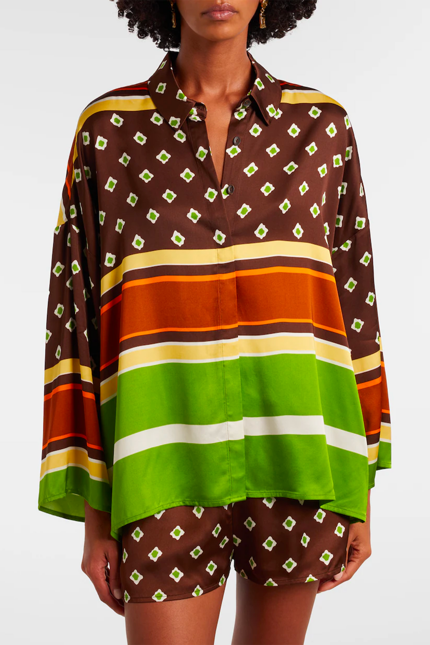 Cora Printed Satin Shirt