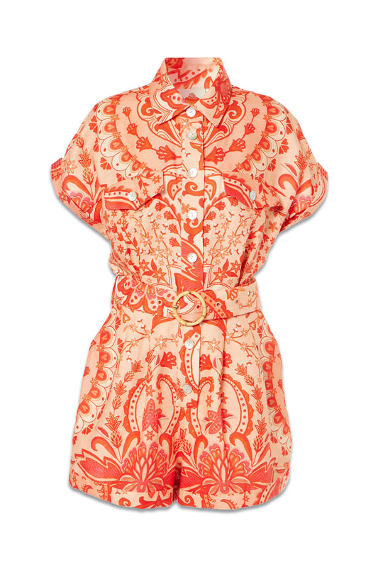 Red Jaipur Romper