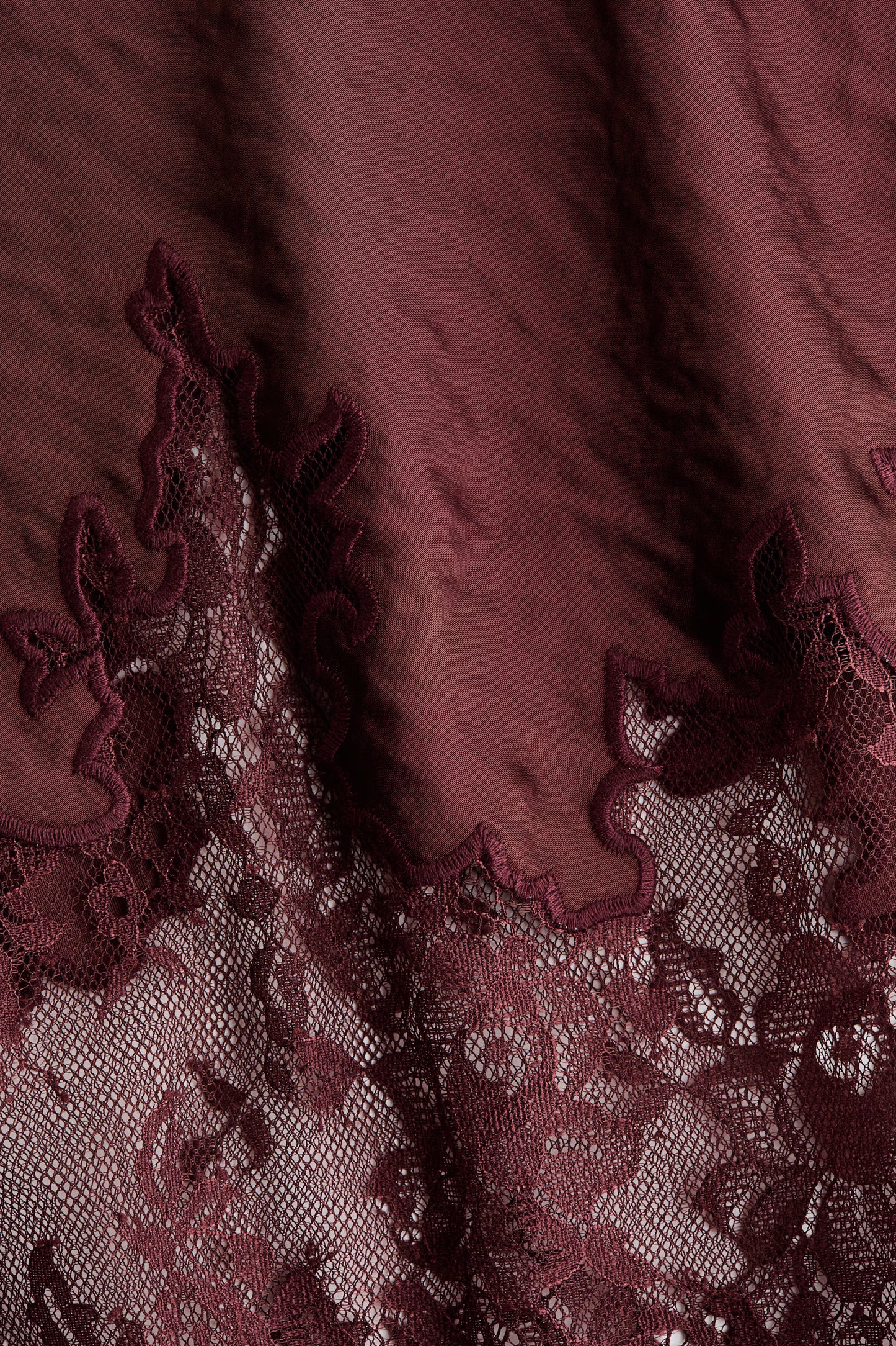 Lace-trimmed Satin Skirt