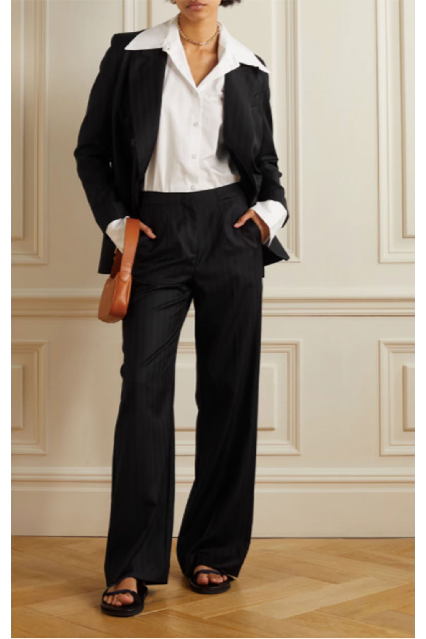Pinstriped Wool-twill Straight-leg Pants