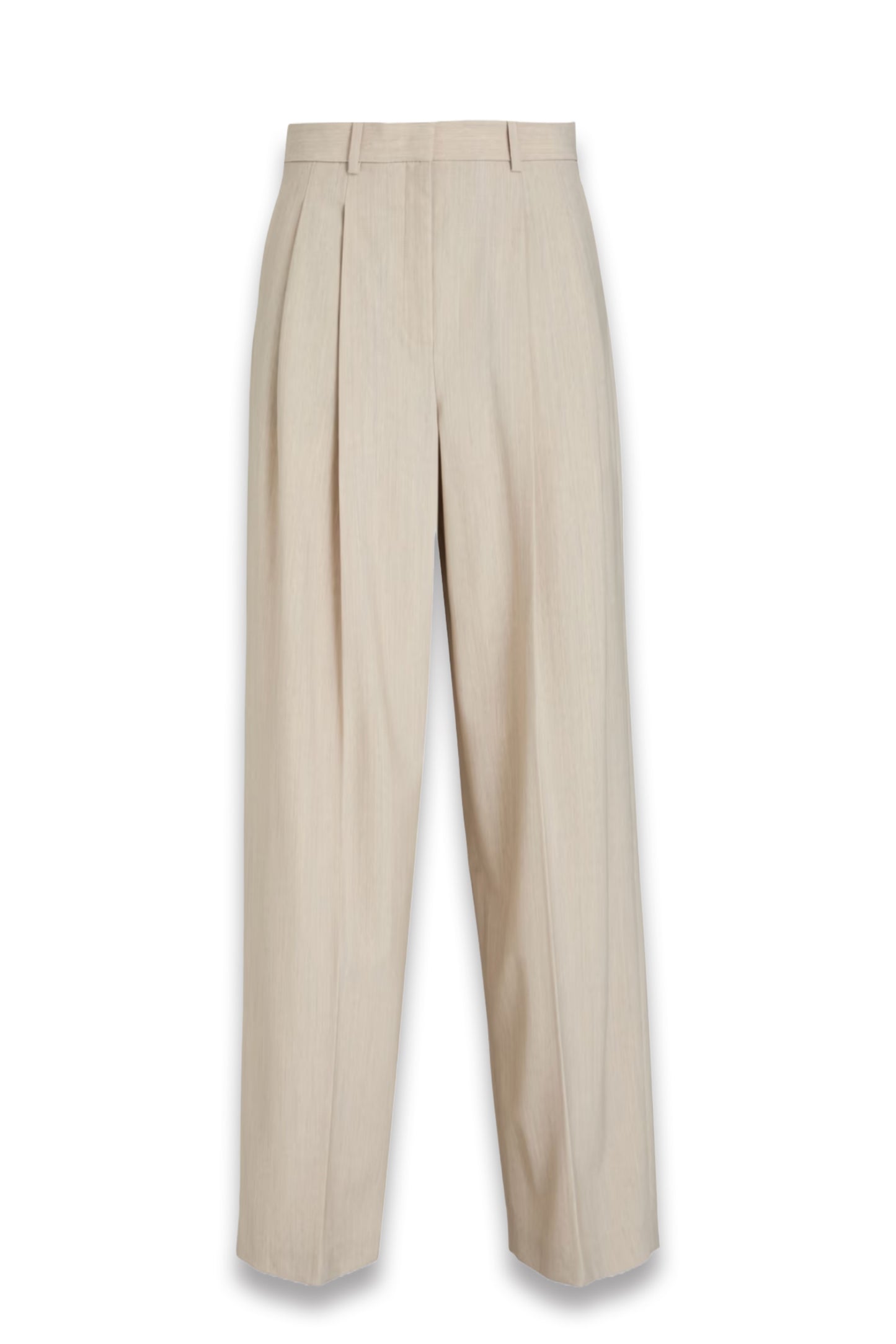 Pleated Wool-Blend Straight-Leg Pants