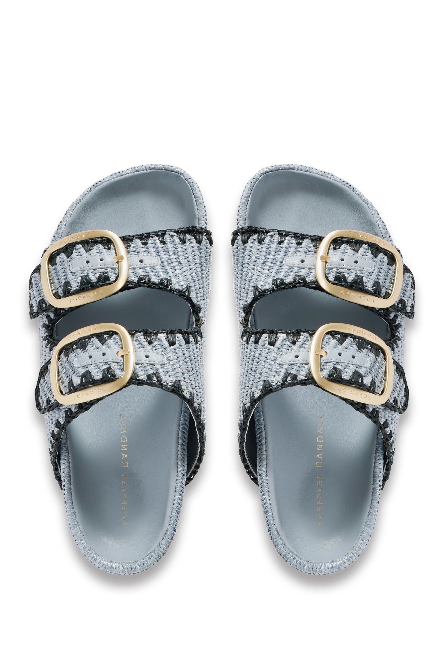 Theo Embroidered Raffia Platform Slides