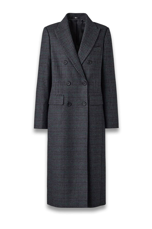 Grey Double Breasted Long Coat
