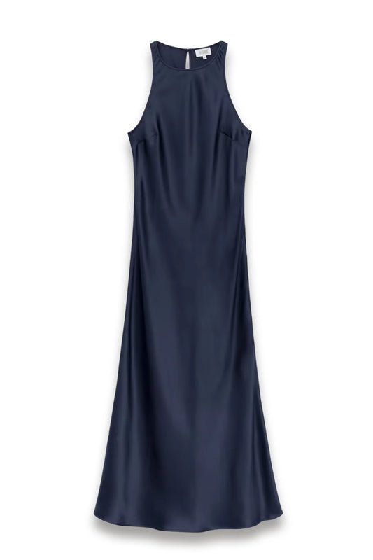 Sleeveless Satin Midi Dress