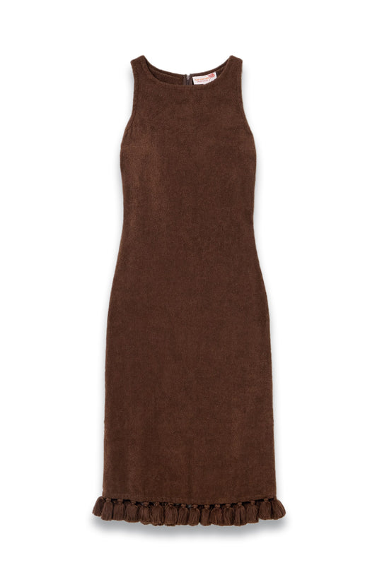 Aurelia Tasselled Cotton-Terry Midi Dress