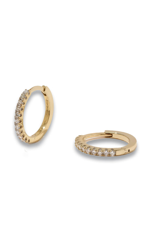 Large Diamond Huggie Hoops