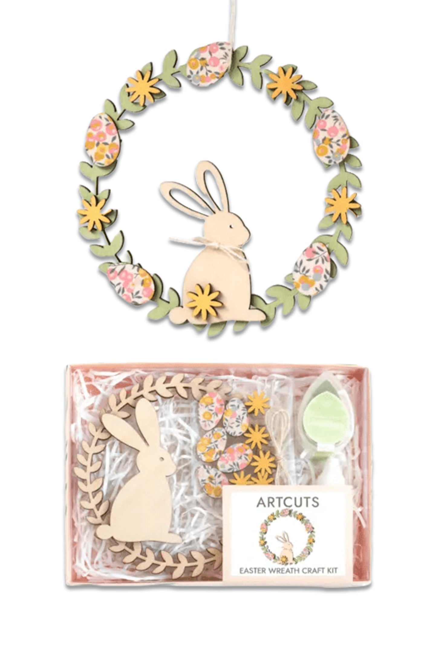 Easter Bunny Wood Wreath Kit