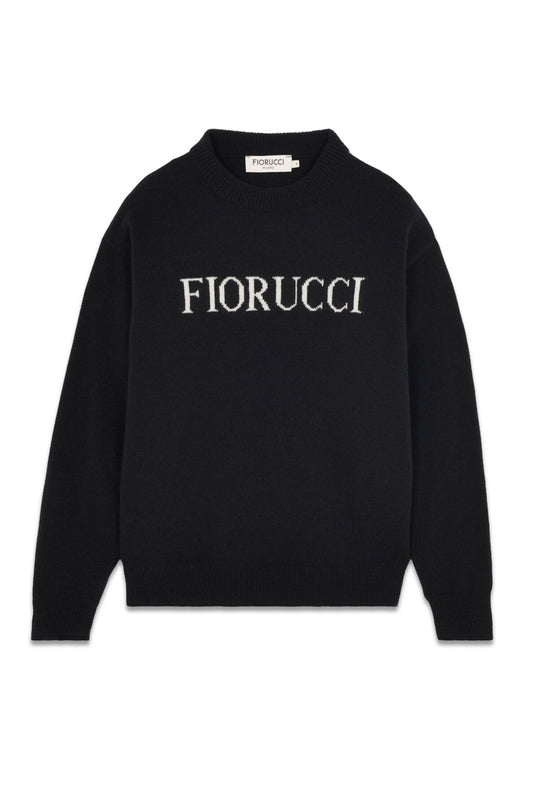 Unisex Logo Knit Jumper In Black