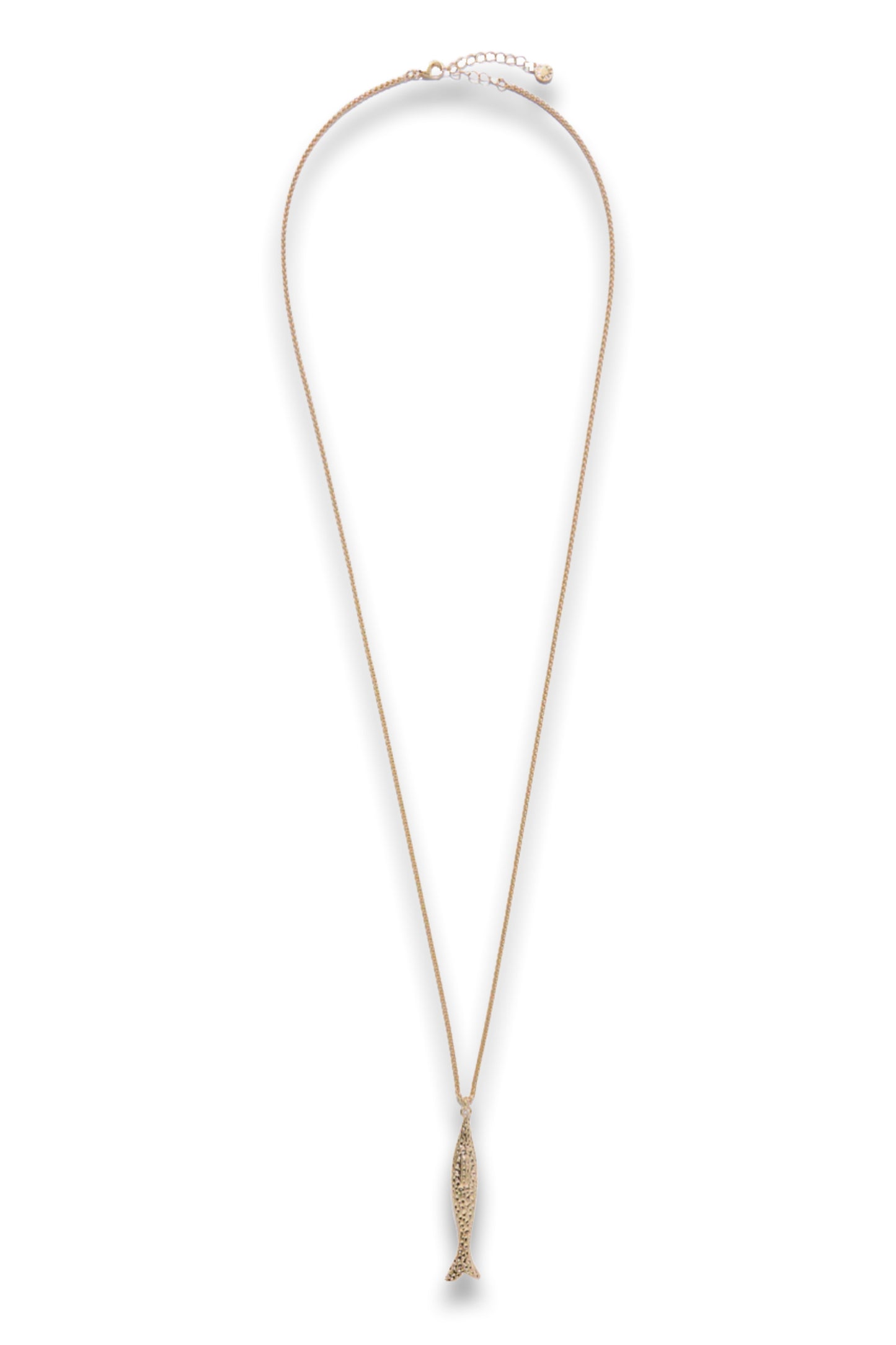 Gold Tone Fish Pendant Necklace