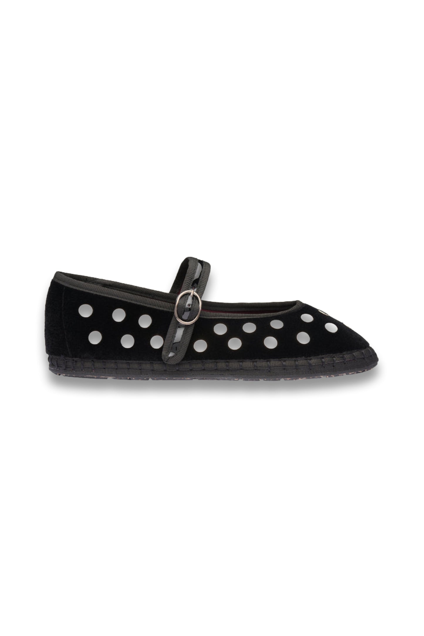 Mae Velvet Ballerina in Silver Black