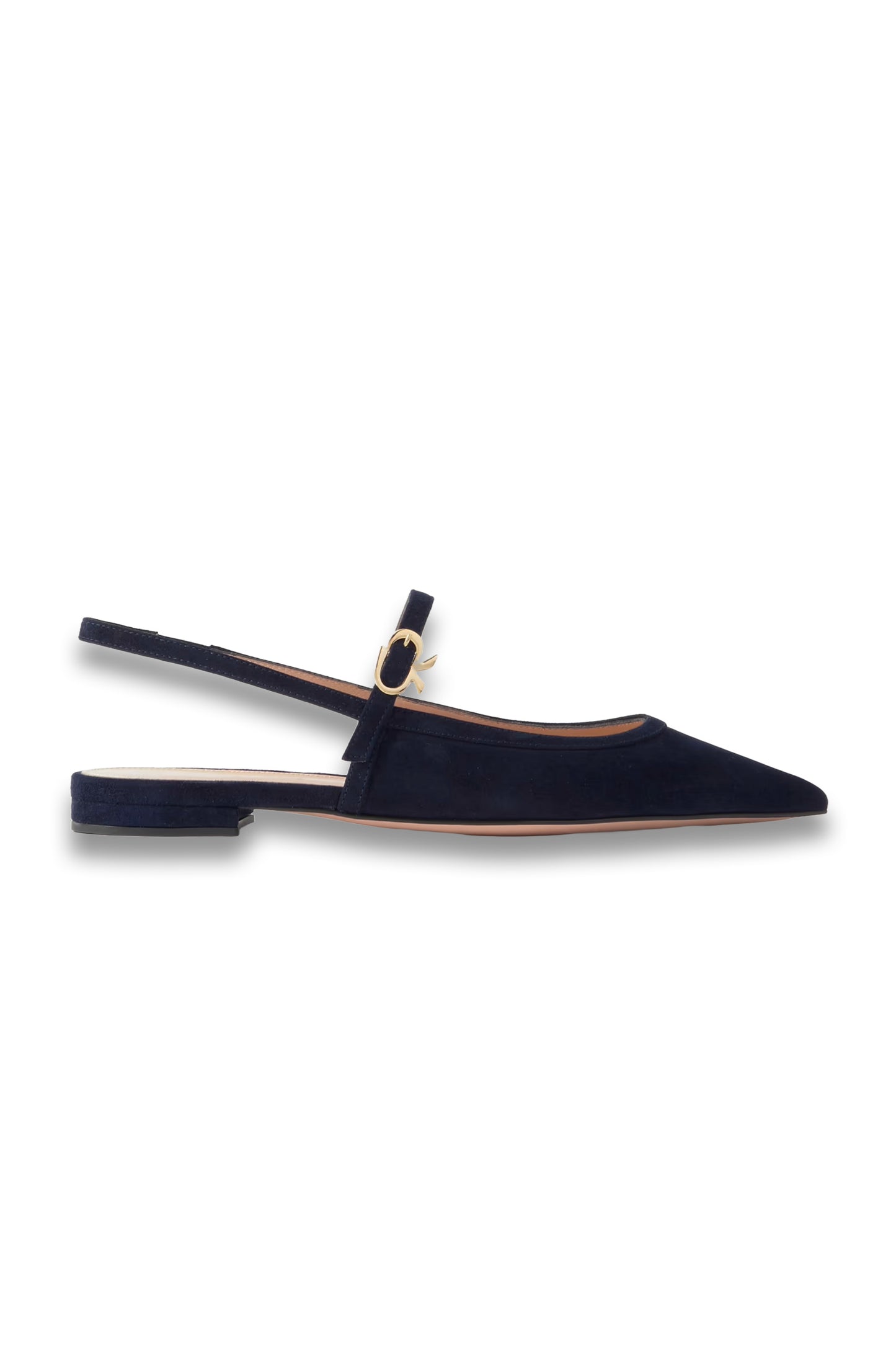 Buckled Suede Slingback Flats