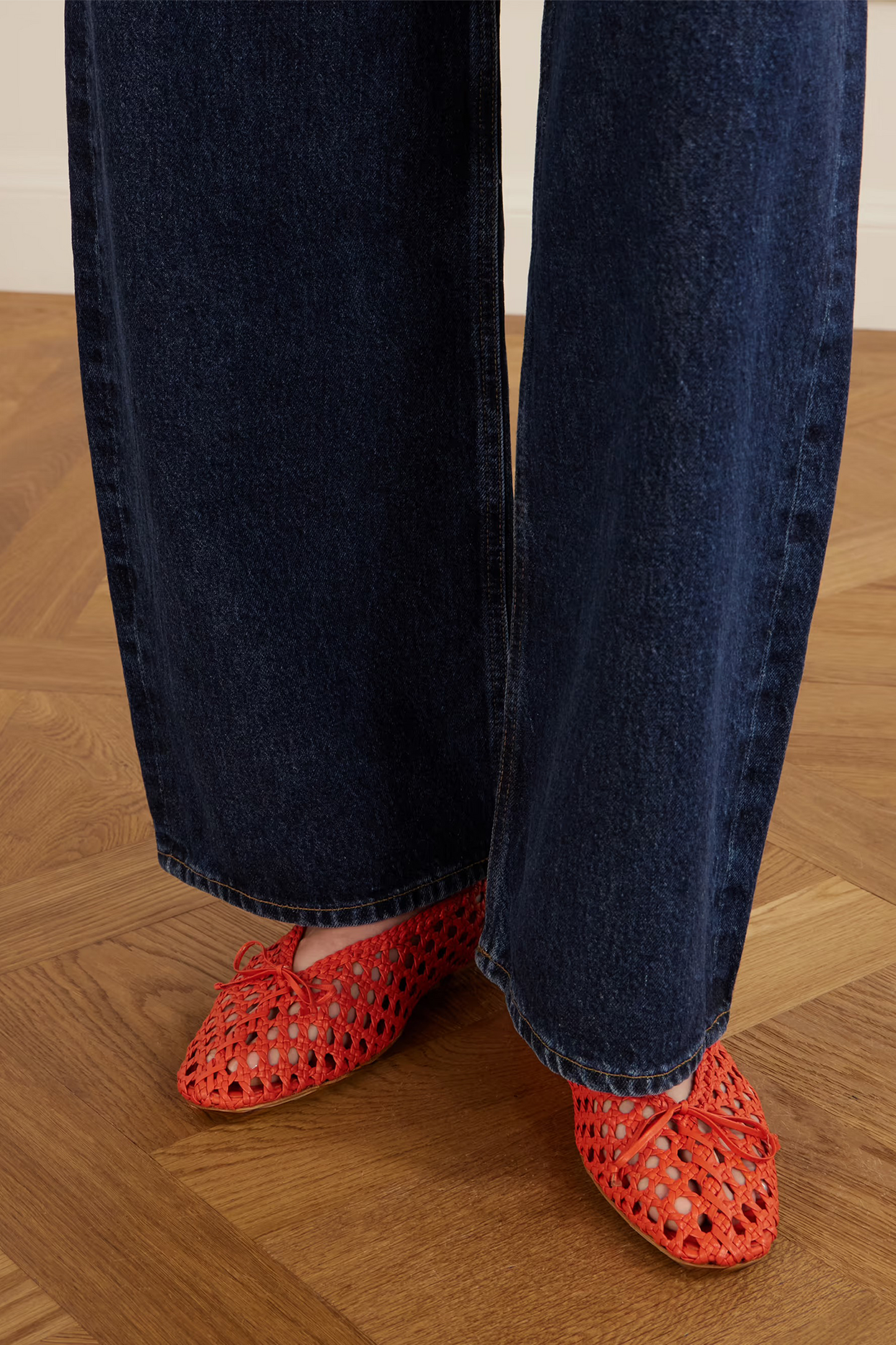 Woven Leather Ballet Flats