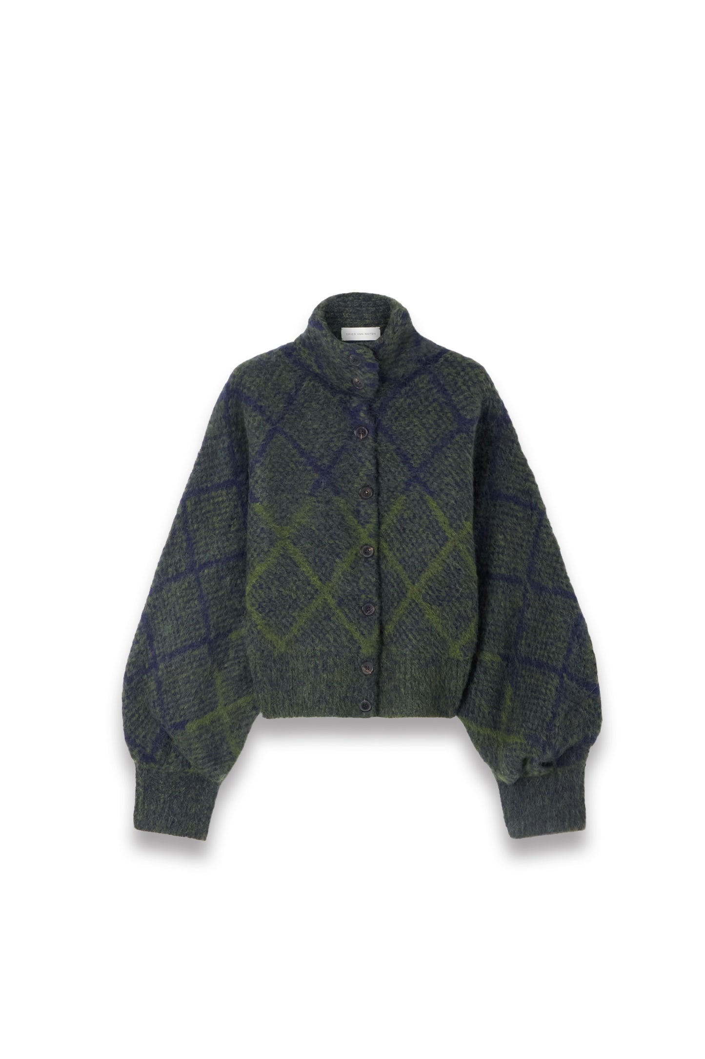 Checked Alpaca-blend Cardigan