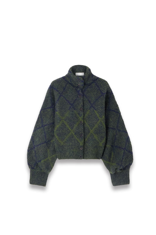 Checked Alpaca-blend Cardigan