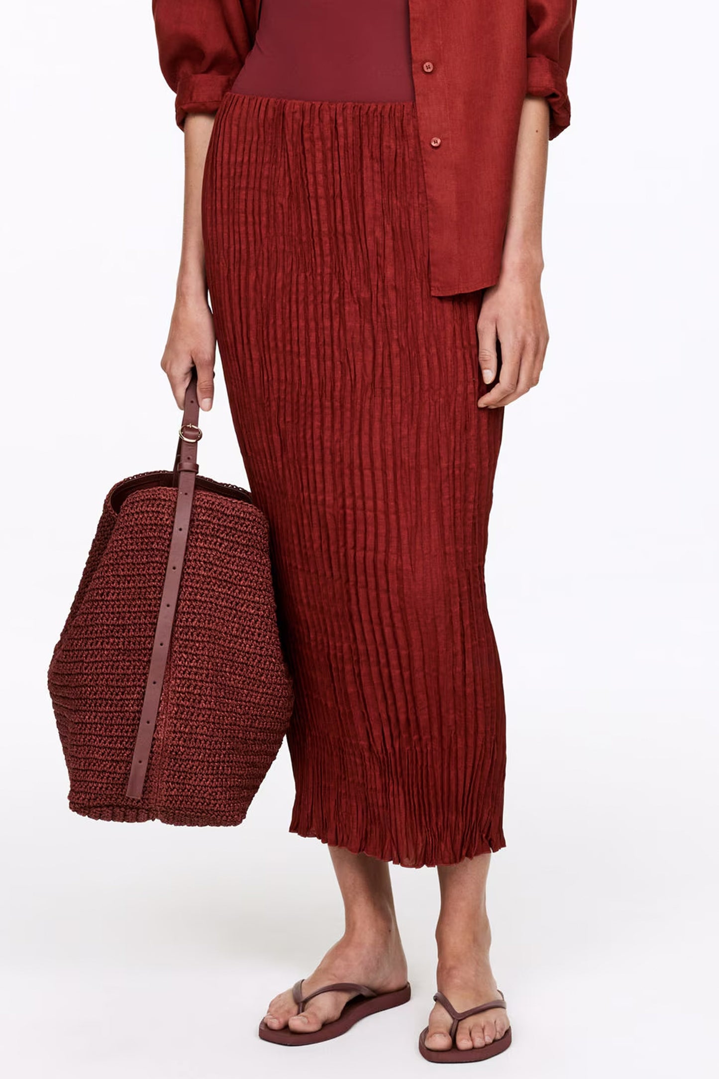 Tapered Flip-Flops In Burgundy