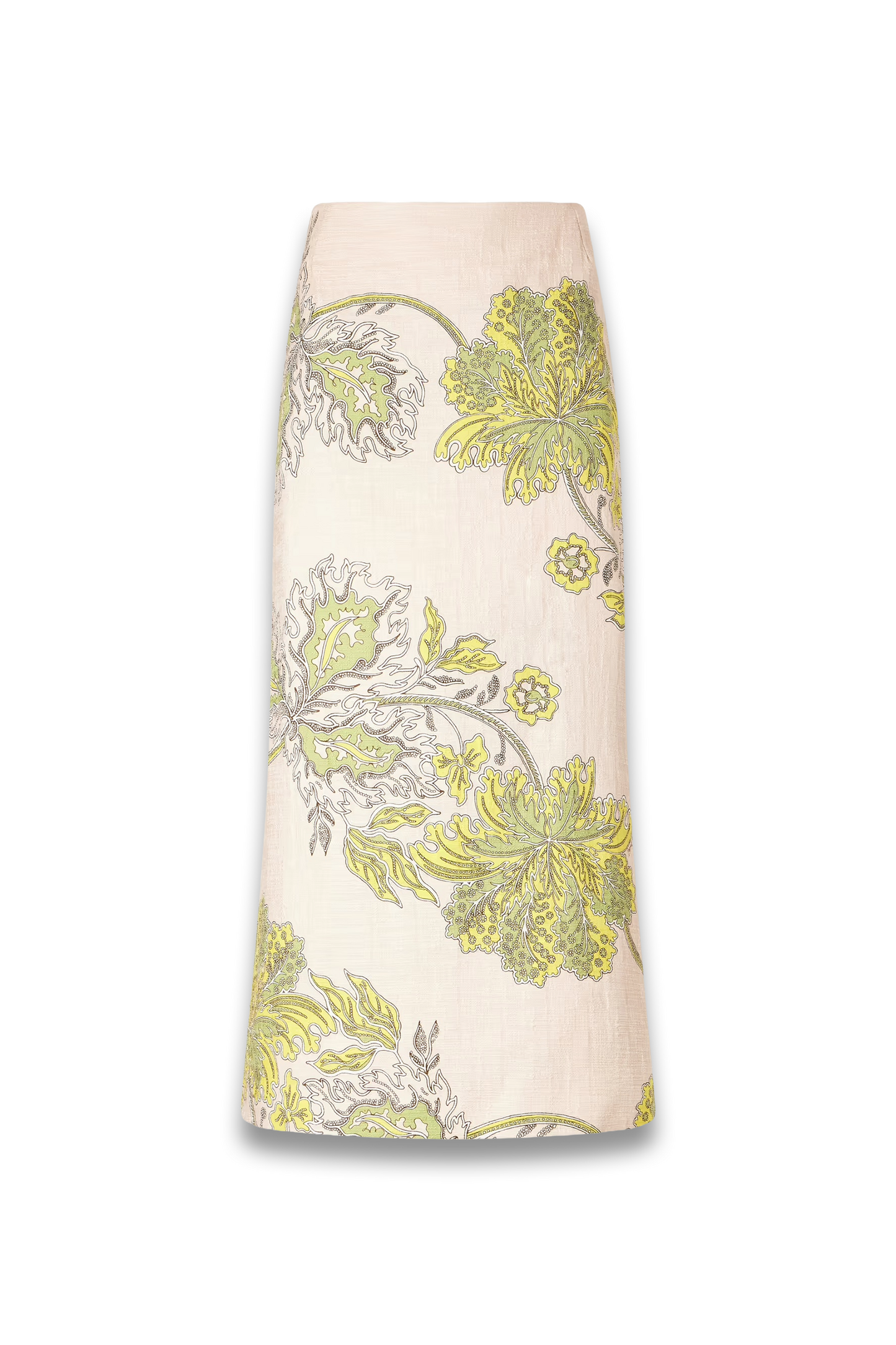 Floral-print Textured Cotton-blend Midi Skirt