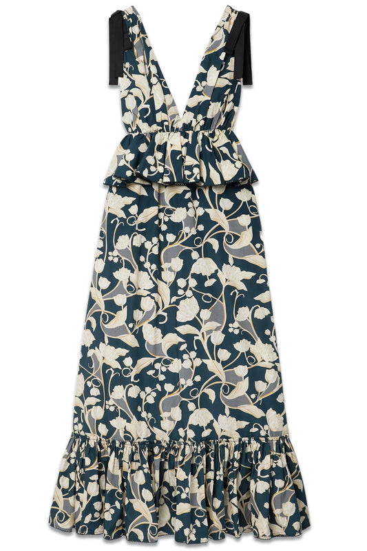 + NET SUSTAIN Infinito Perla Tiered ruffled Printed Cotton-poplin Maxi Dress