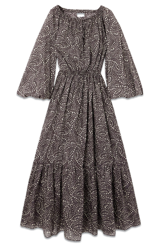 + NET SUSTAIN Crew Floral-print Organic Cotton And Silk-blend Maxi Dress