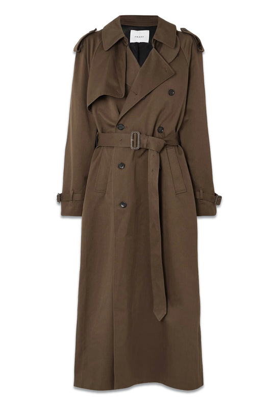 Belted Double-breasted Cotton-gabardine Trench Coat
