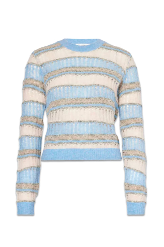 Striped Open-stitch Knitted Jumper