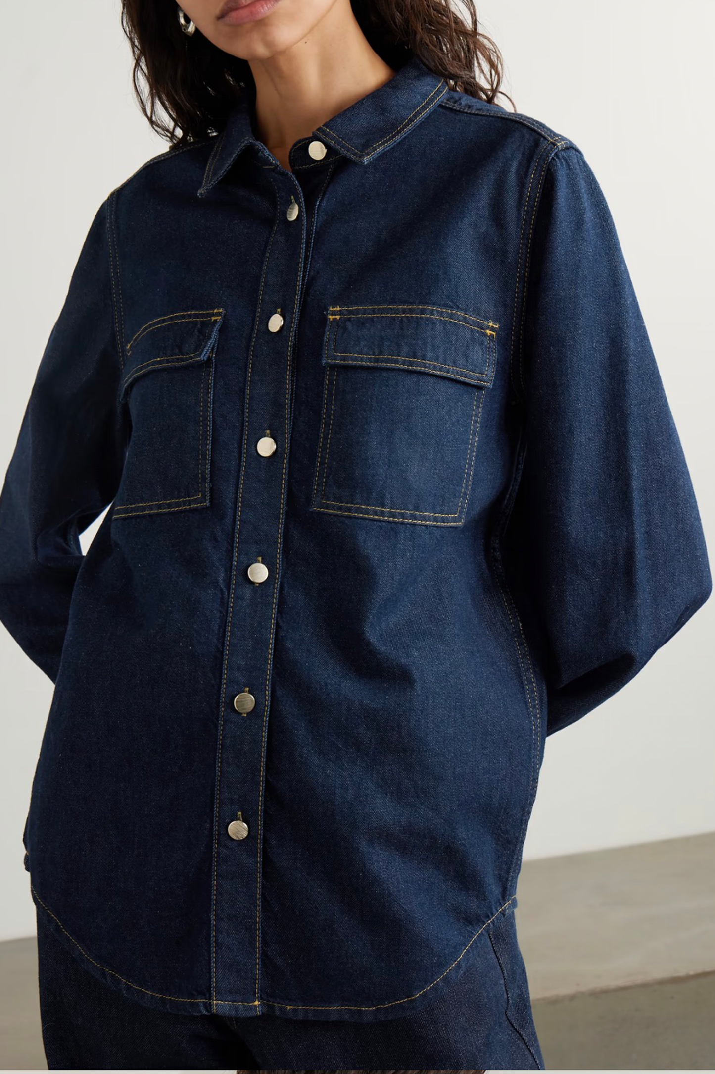 The Trapunto Topstitched Organic Denim Shirt