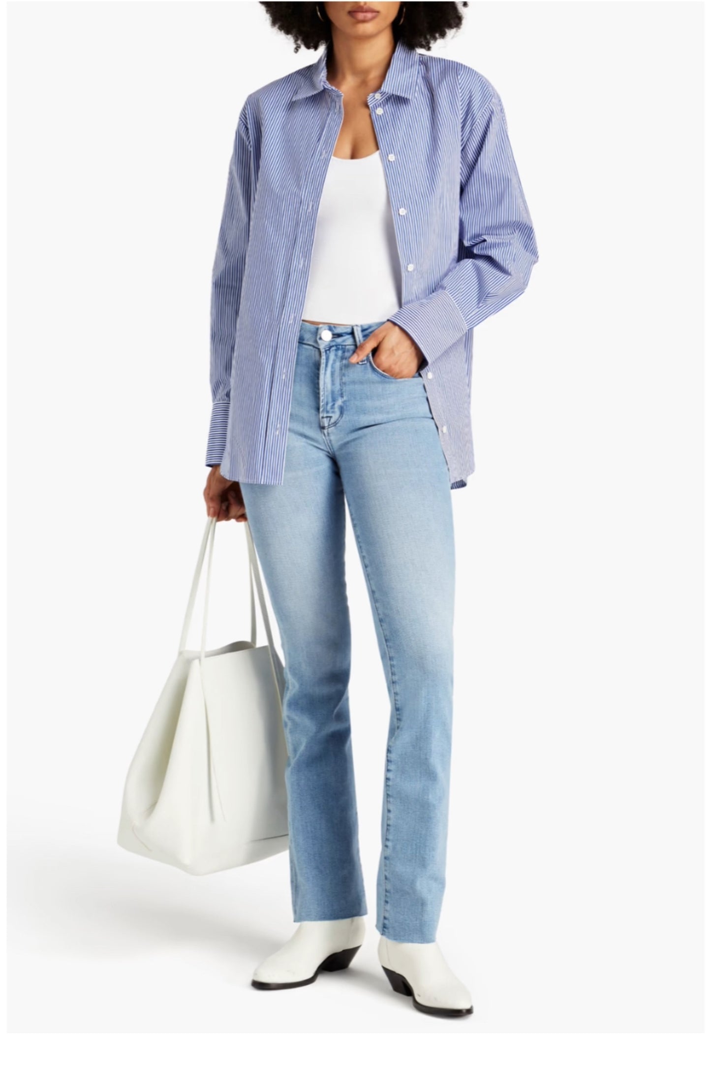 Striped cotton-poplin shirt