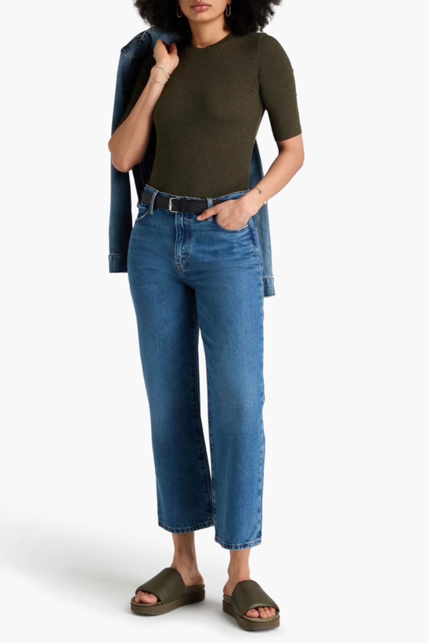 Ribbed Stretch-Modal Jersey T-shirt