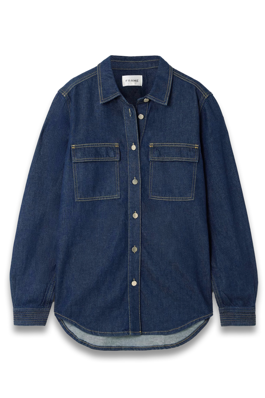 The Trapunto Topstitched Organic Denim Shirt