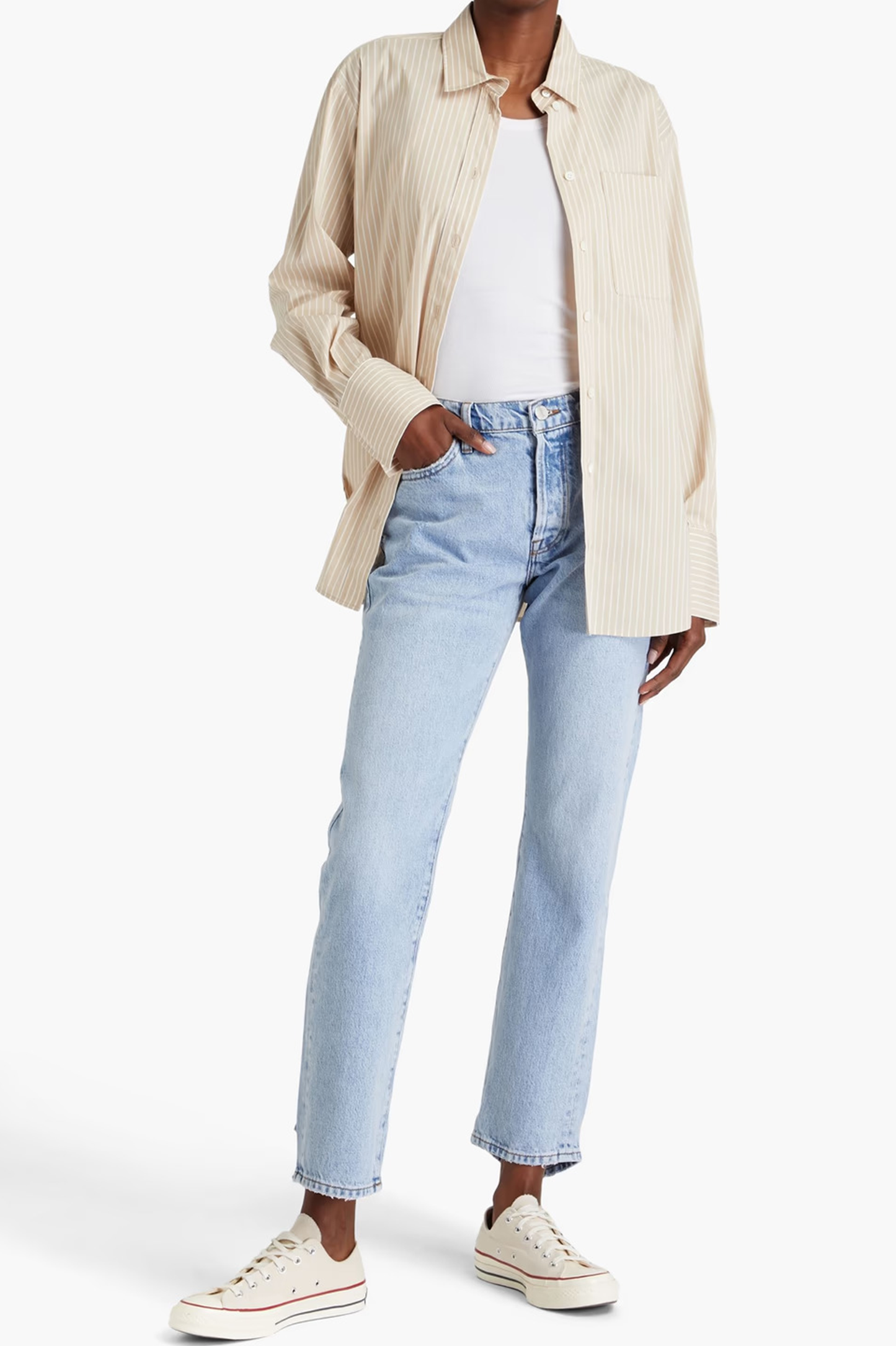 Embroidered Striped Cotton-Poplin Shirt