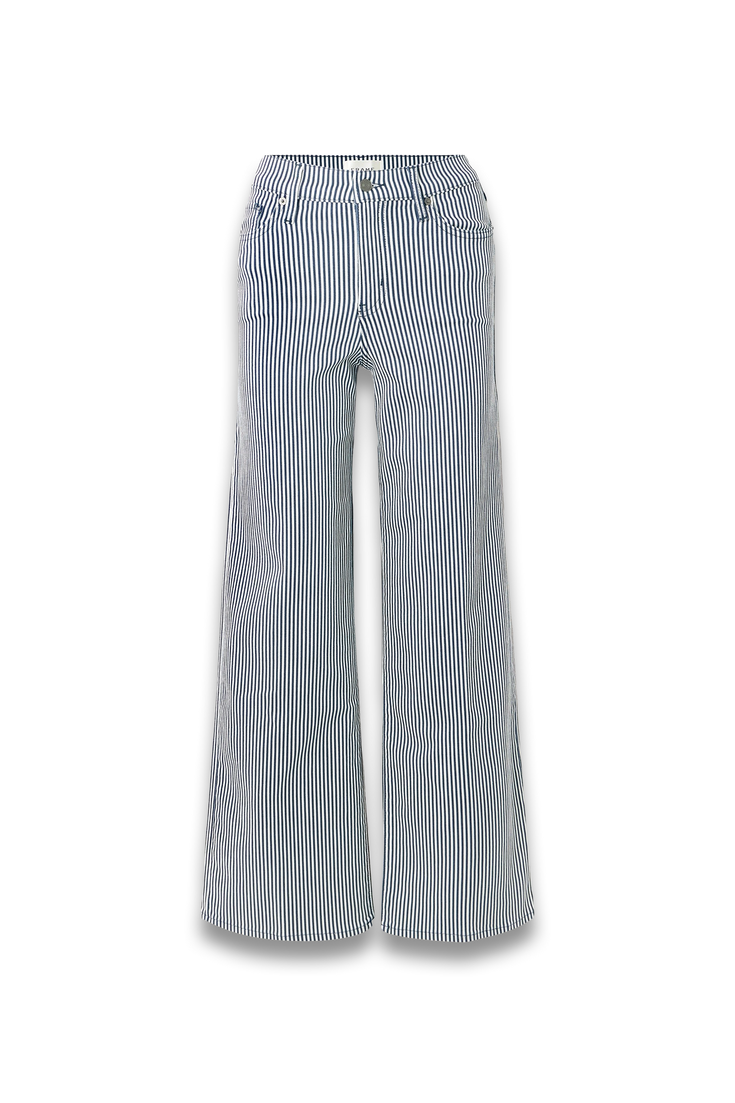 Le Slim Palazzo Striped Mid-rise Straight-leg Jeans