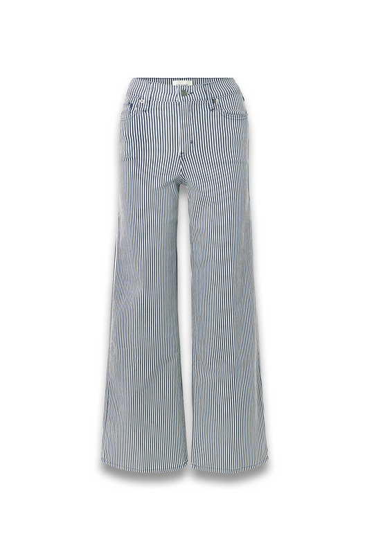 Le Slim Palazzo Striped Mid-rise Straight-leg Jeans