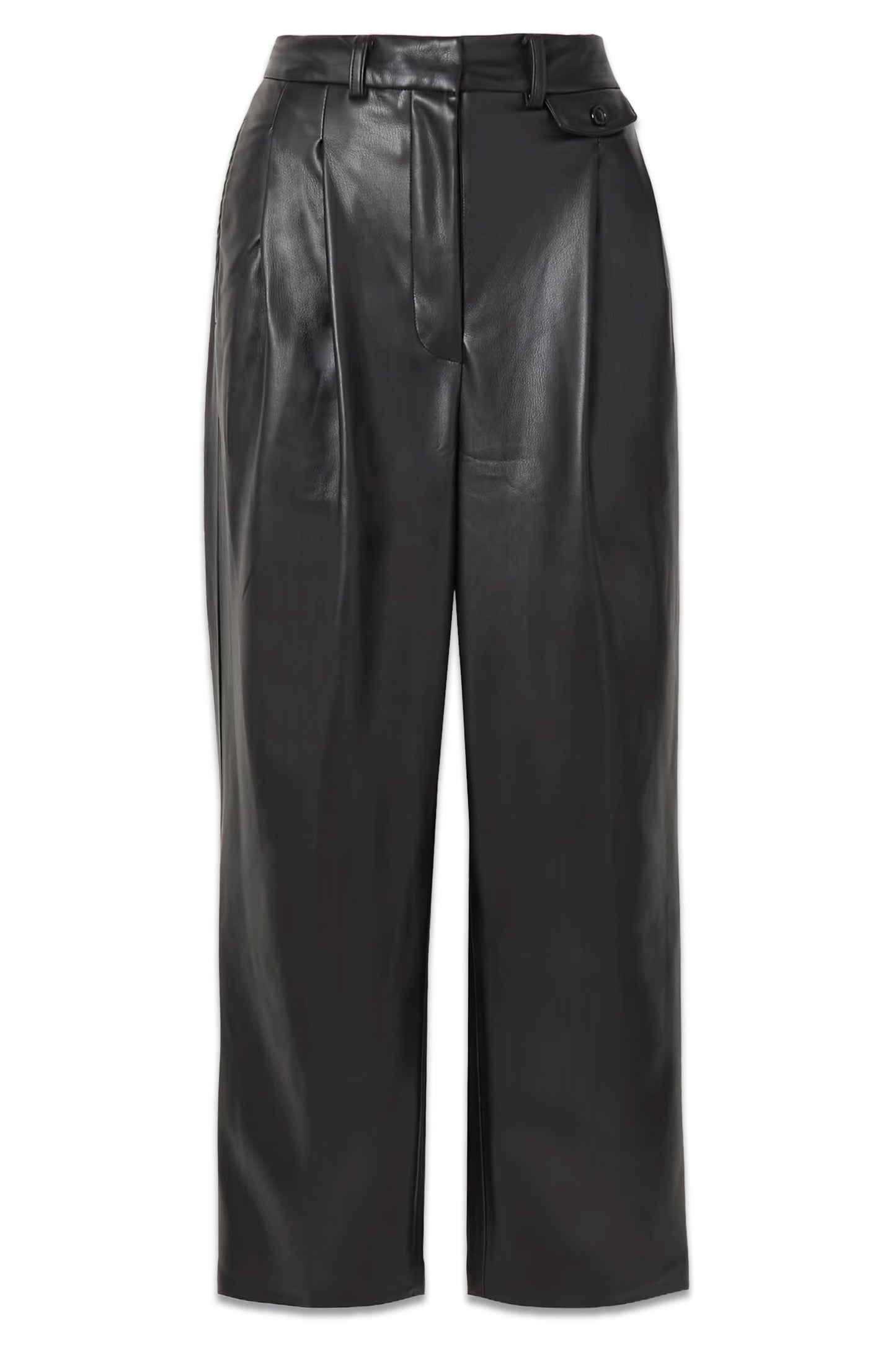 Pernille Pleated Faux-leather Trousers