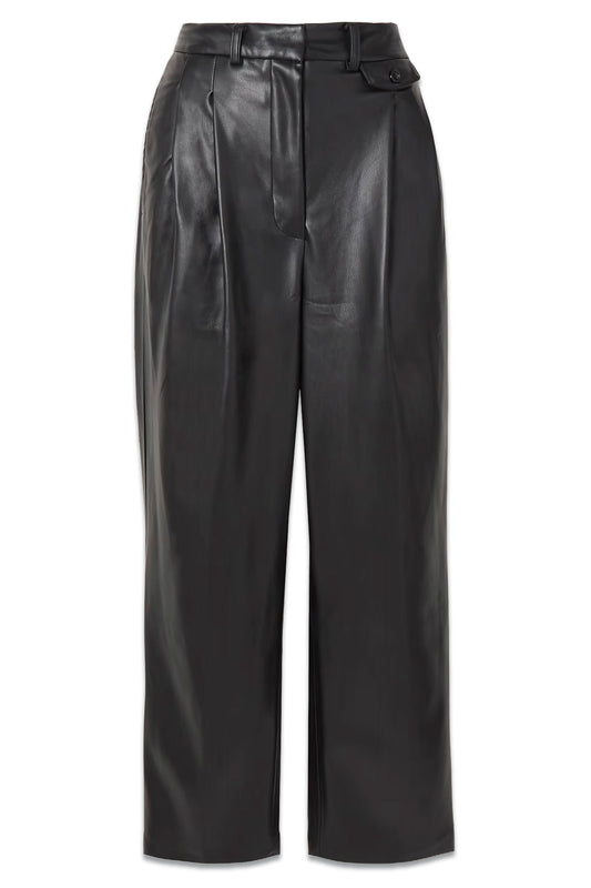 Pernille Pleated Faux-leather Trousers