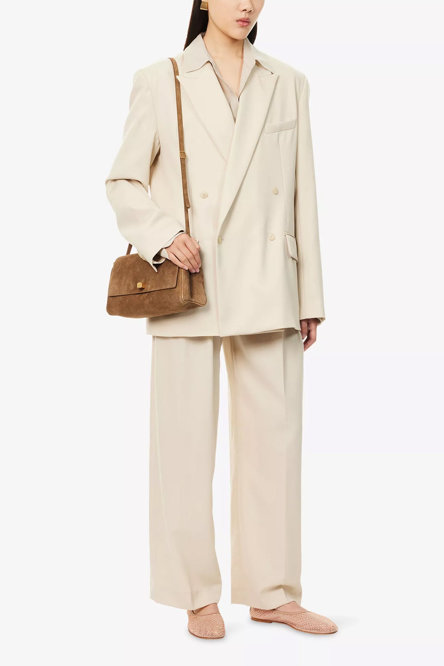 Newark Double-Breasted Wool-Blend Blazer And Daytona Pleated Wool Trousers