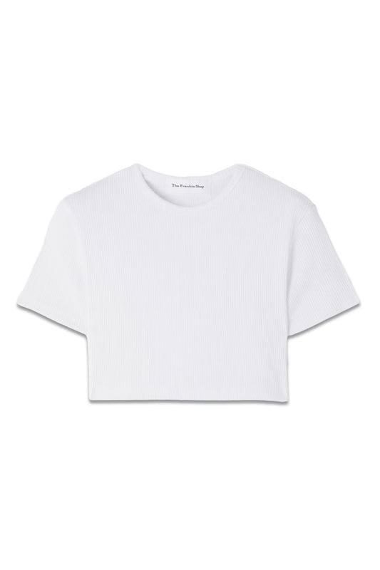 Nico Cropped Ribbed Stretch-cotton Top