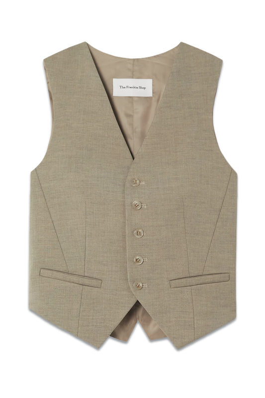 Gelso Satin And Grain De Poudre TENCEL Lyocell-blend Vest